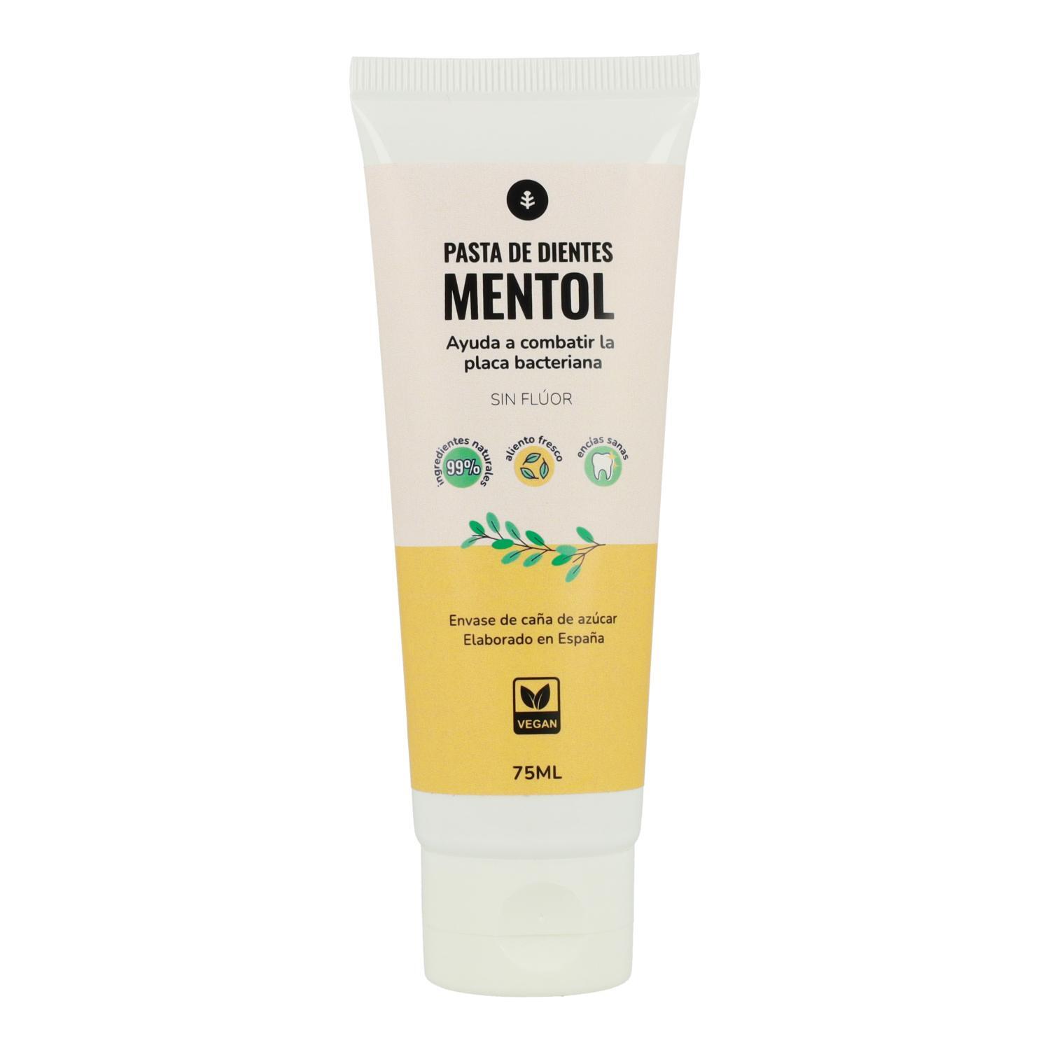 PLANETA HUERTO Pasta de Dientes Sin Flúor Mentol 75ml – Fórmula Natural con Menta, Protección y Cuidado Bucal Diario