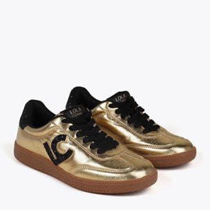 Sneaker Metallica con Effetto Glitter