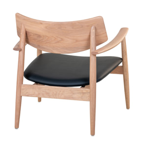 Tavira - fauteuil - en chêne massif - Bois / Noir