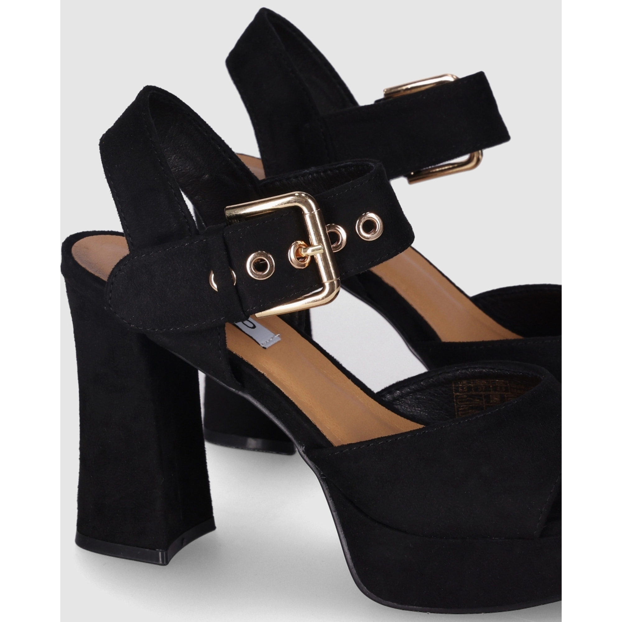Sandalias de Tejido - Negro - Tacón: 10 cm