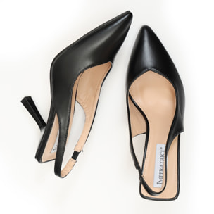 Dècolletè slingback in simil pelle