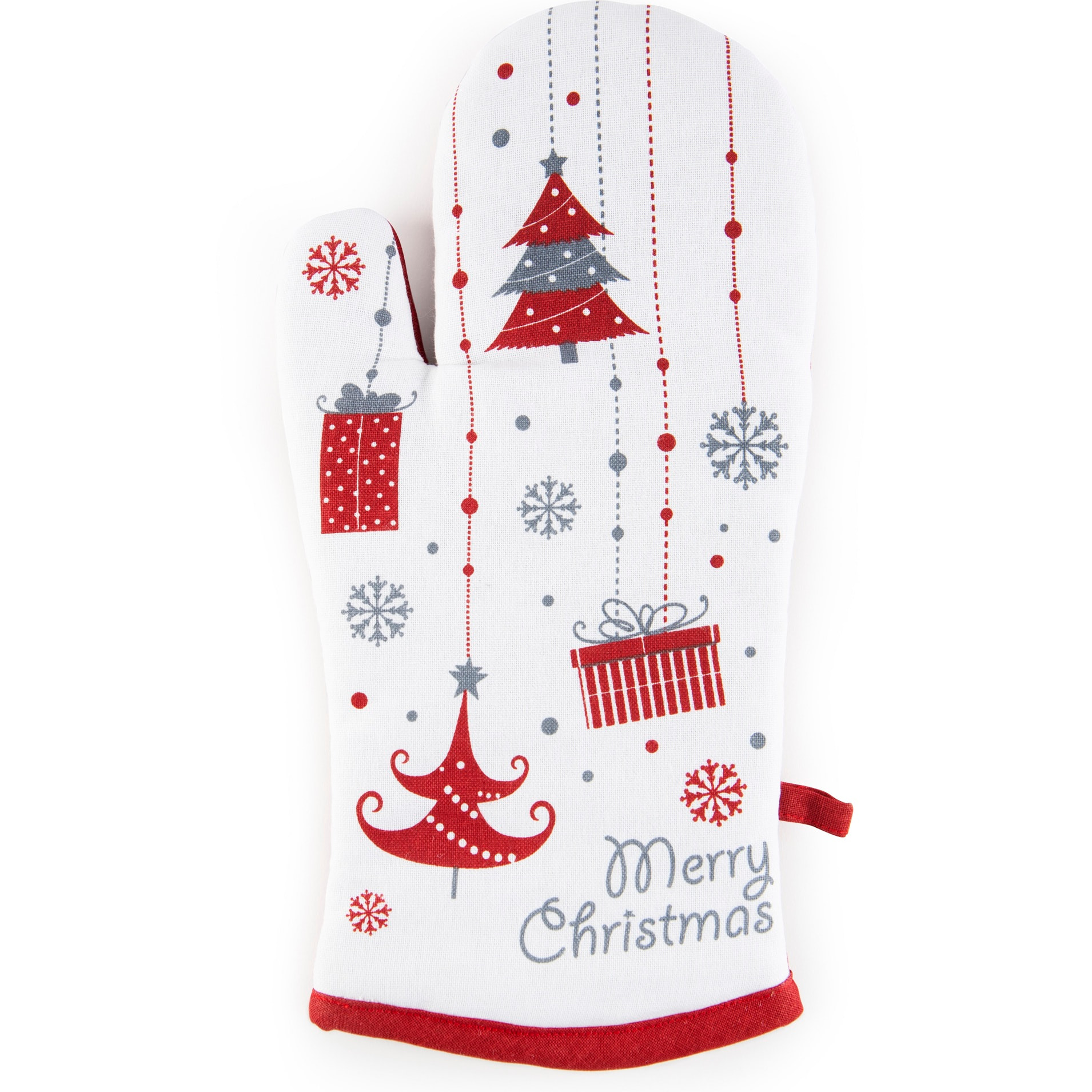 Set torchon avec gant de cuisine Excelsa – Merry Christmas, Coton Blanc