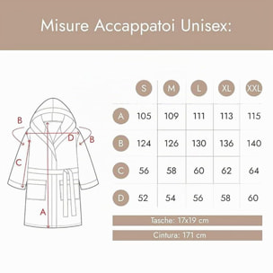 INTRECCI HOME Accappatoio Uomo e Donna, in Puro Cotone Jacquard 500 g, , Morbidezza Extra, Avvolgente, con Cappuccio e Tasche, Elegante e Confortevole,