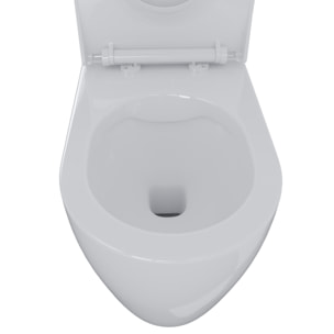 Coppia Sanitari Filomuro Filo Muro Vaso WC Rimless Senza Brida E Bidet Design Moderno In Ceramica Copriwater Chiusura Soft Close Rallentata Bianco