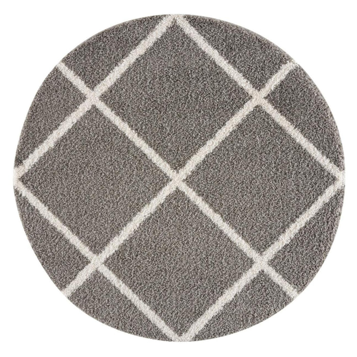 Tapis longs poils shaggy tissé motif scandinave DAMU