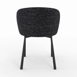 Chaise en tissu texturé noir - Danaë