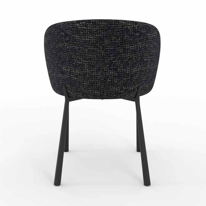 Chaise en tissu texturé noir - Danaë