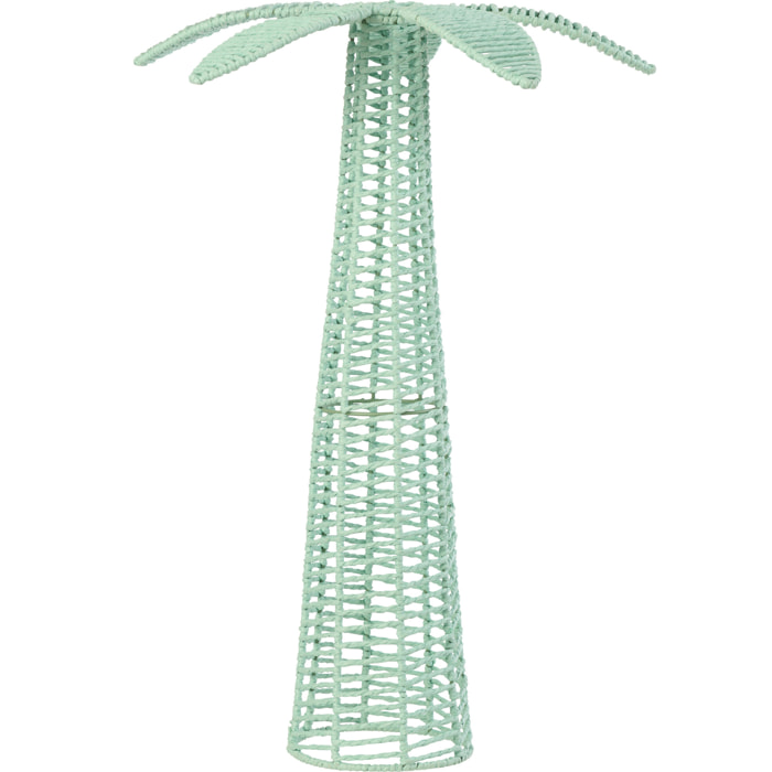 J-Line Palmier décoratif - métal/papier - bleu azur - large