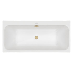 Baignoire droite 170 x 70 VILLEROY & BOCH Architectura + Vidage de baignoire WIRQUIN doré