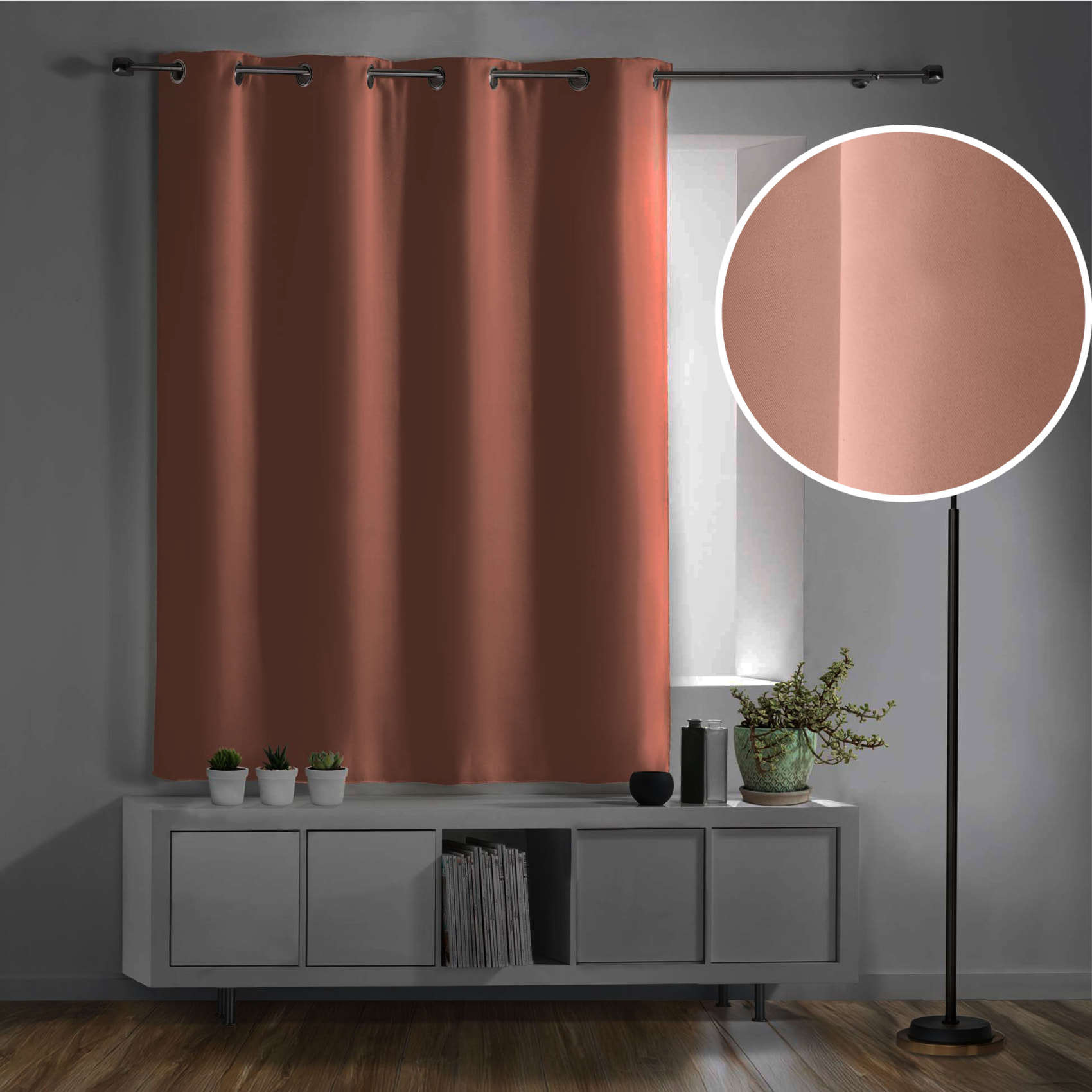 Rideau court obscurcissant 90 % adapté radiateur - Rose Blush