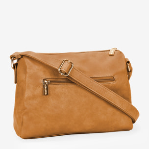 Bolso bandolera cuero con cremallera