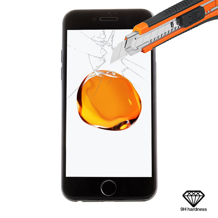 DAM PROTEZIONE IN VETRO TEMPERATO CON BORDO NERO IPHONE 7/IPHONE 8 613 Cm. Colore nero