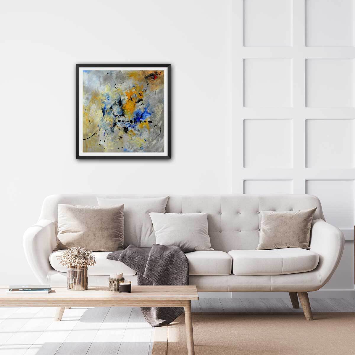 Affiche reproduction abstract art pol Affiche + cadre en bois - Noir