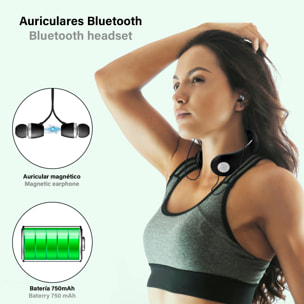 Masajeador de cuello inteligente con auriculares Bluetooth 5.2. Mando a distancia.