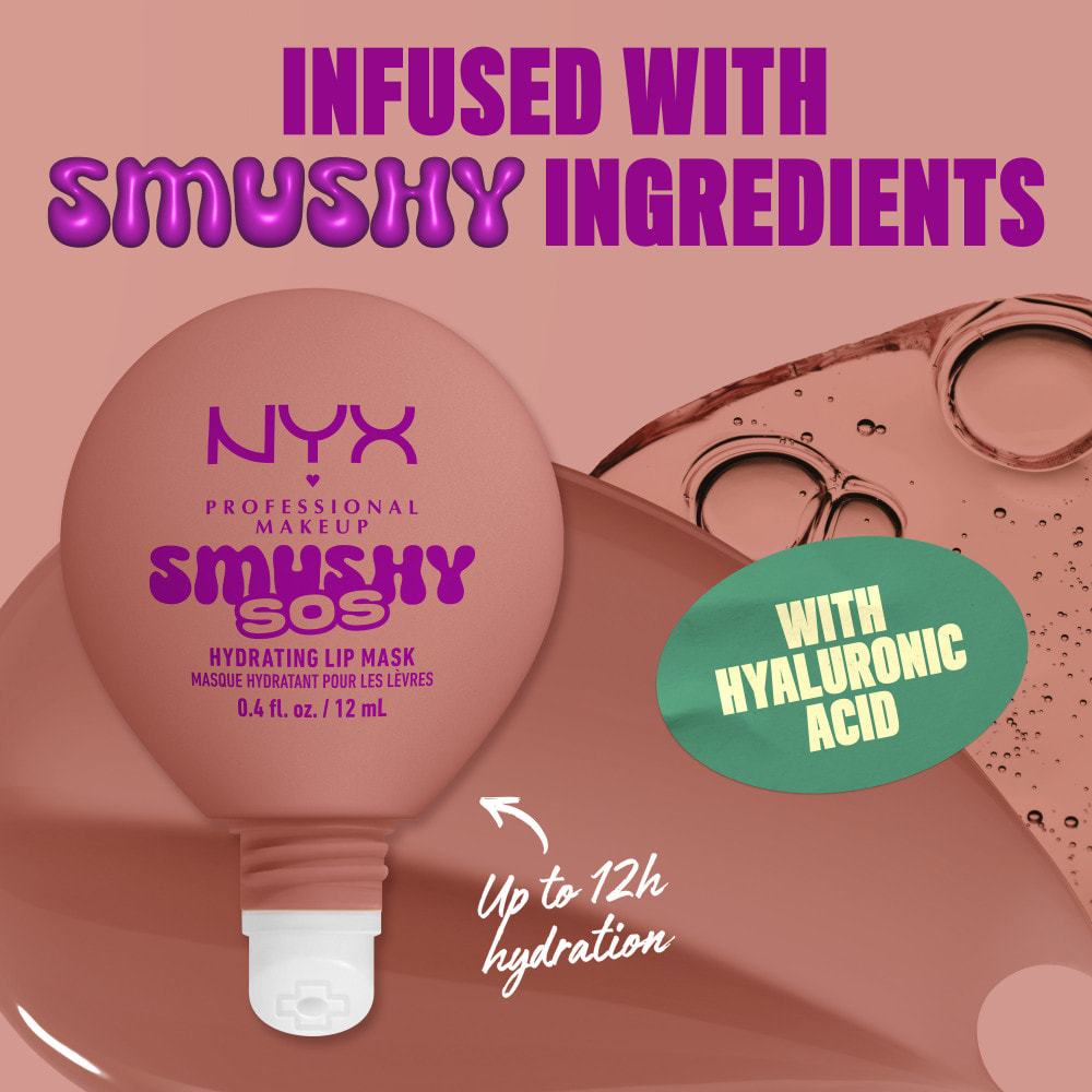 NYX Professional Makeup Smushy SOS Soin lèvres 2-en-1 Baume Jour & Masque Nuit SHEA SO SMOOTH