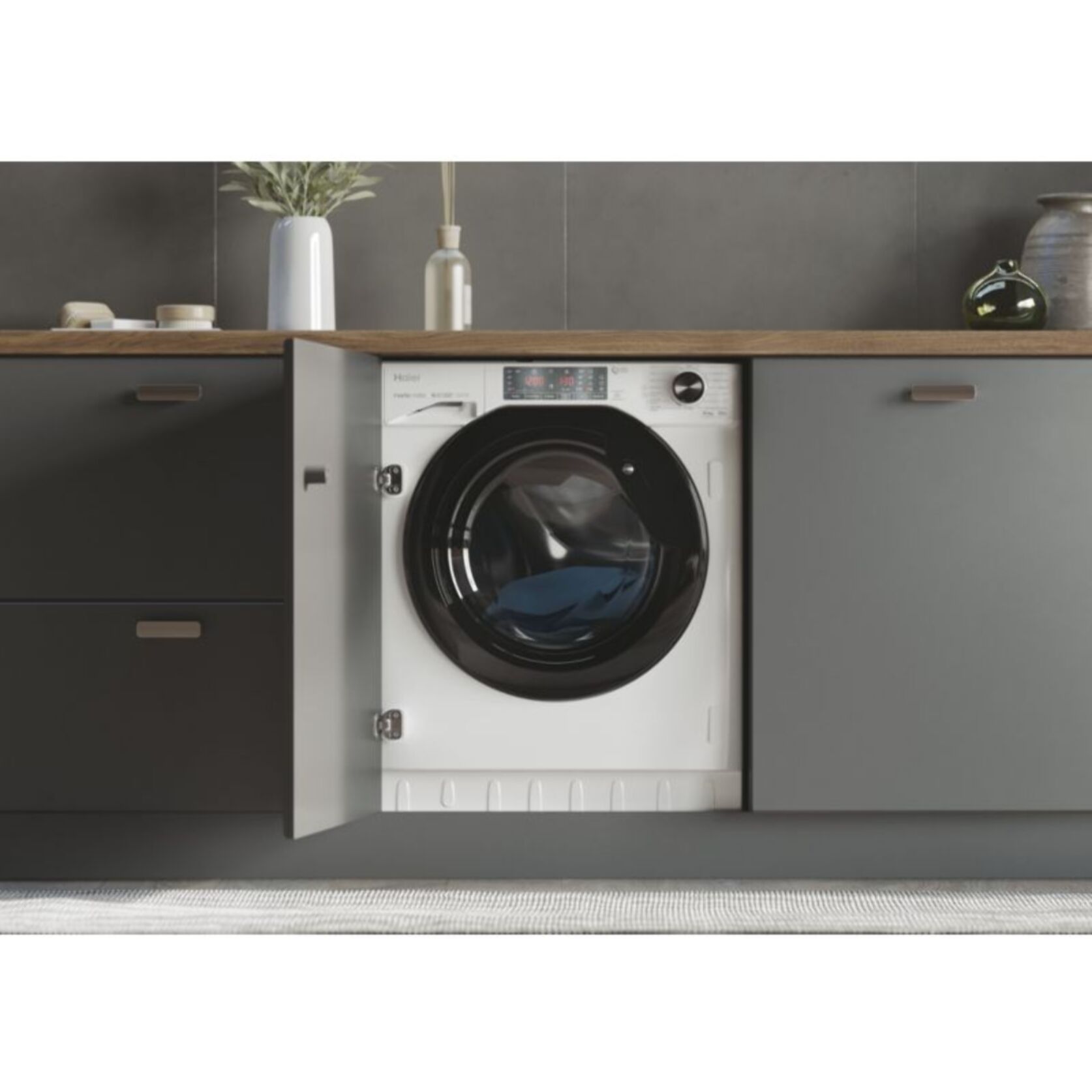 Lave linge séchant hublot encastrable HAIER HWD90B416FWB-FR