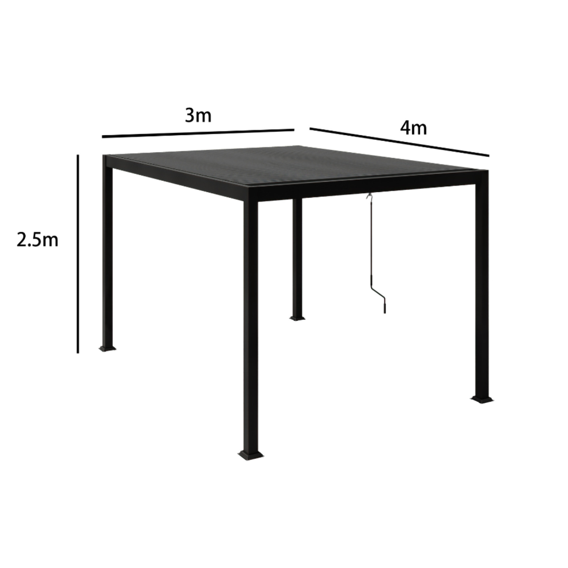 Pergola bioclimatique adossée 3x4 m - SERRA