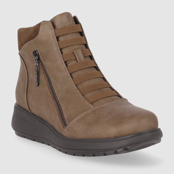 Botines - Taupe - Tacón: Bajo