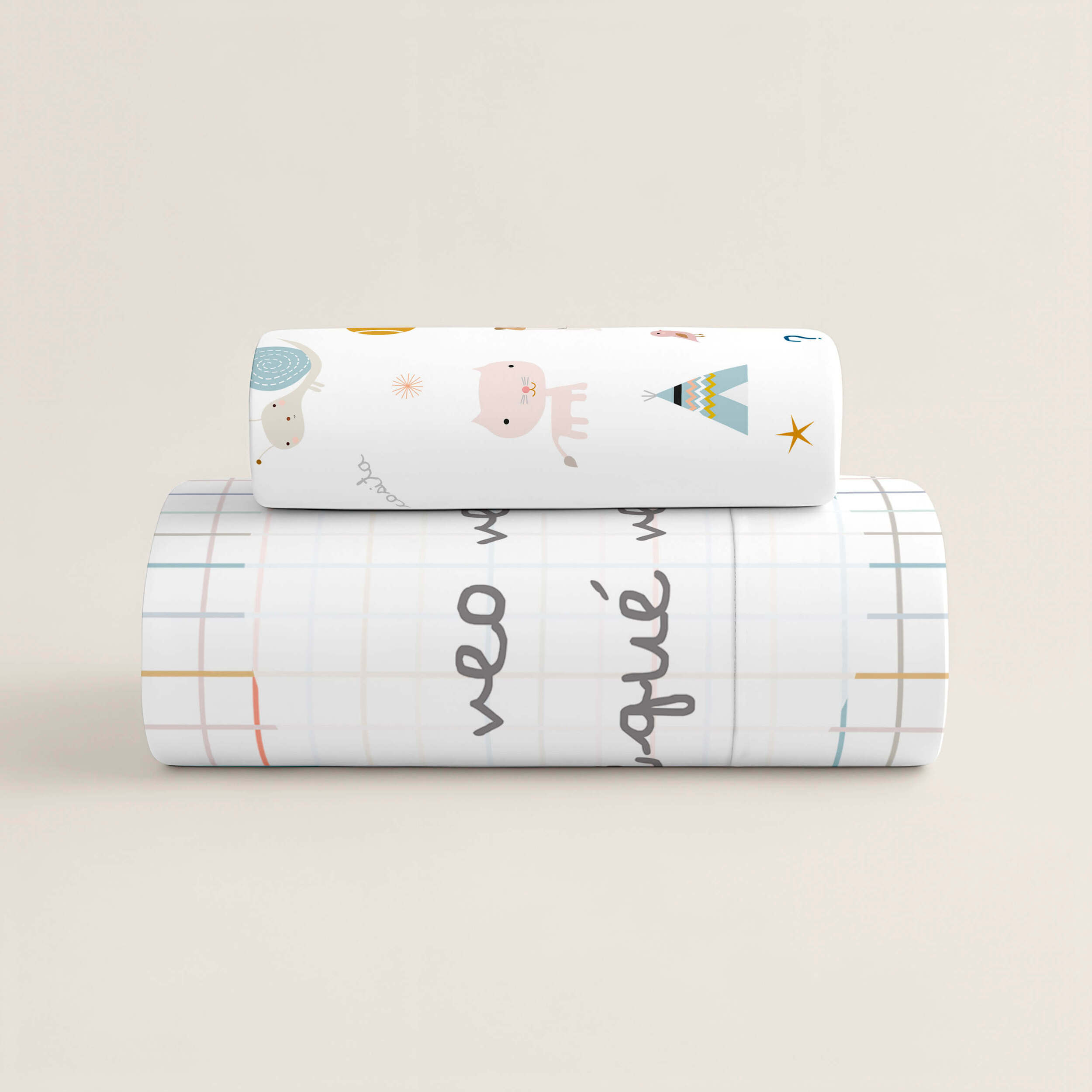 Funda Nórdica Estampada - Reversible - Infantil - Cierre Solapa - 100% Algodón - Incluye 1 Funda de Almohada - Veo Veo