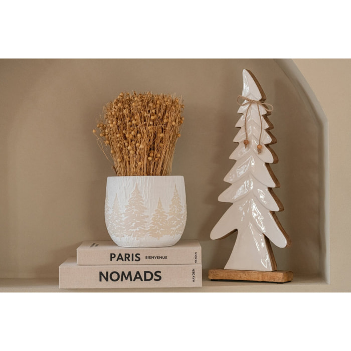 J-Line cache-pots - ciment - blanc/beige clair - medium - assortiment de 2