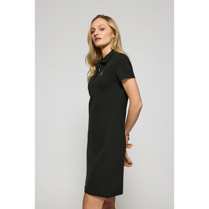 Vestito a polo nero con logo Rigby Go