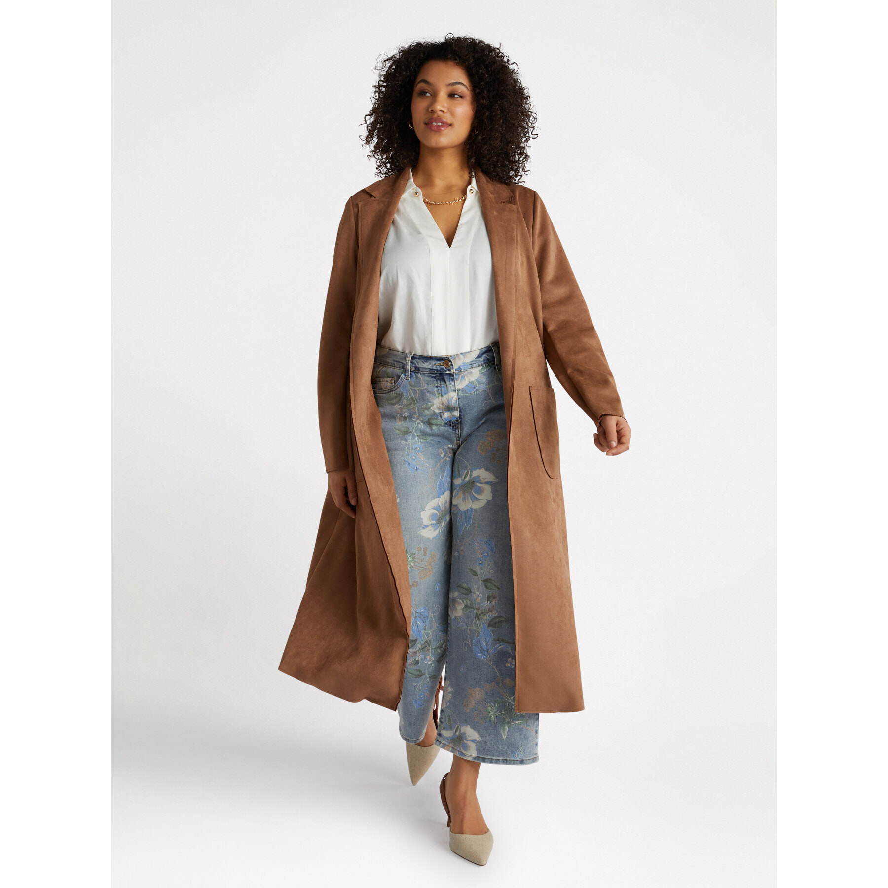 Fiorella Rubino - Trench lungo aperto davanti - Marrone