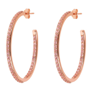 Orecchini a Cerchio Ovali con Cubic Zirconia Blu