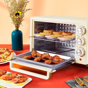 Forno elettrico da tavolo con una capacità di 22 litri. Pannello di controllo meccanico e 1000W di potenza.