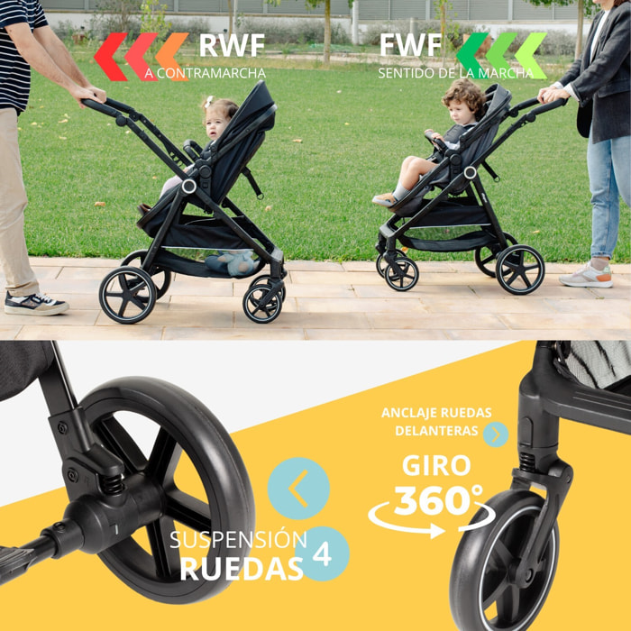 Carrito Bebé 2 en 1, Silla de Paseo | Capazo Acolchado, Modelo Versa