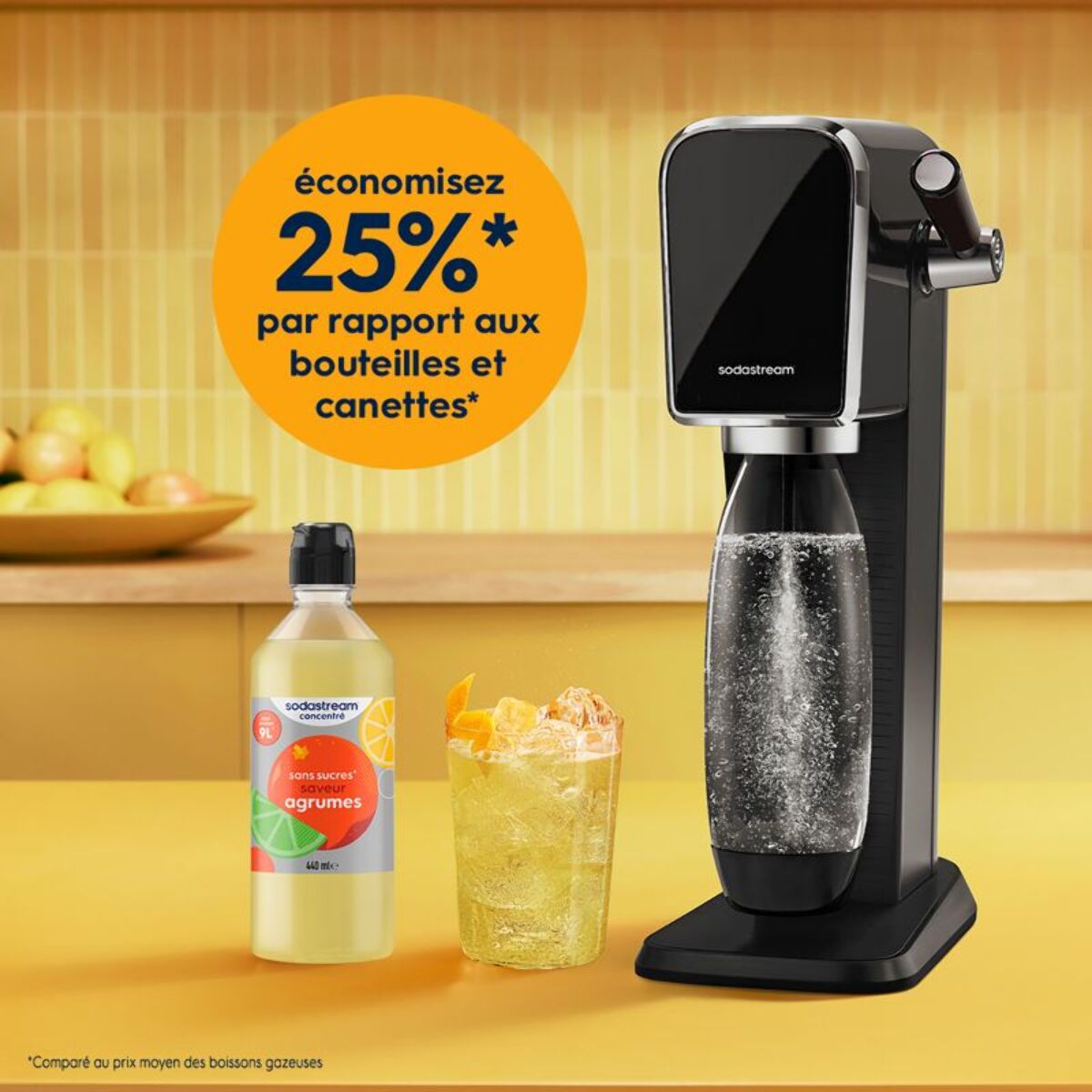 Concentré SODASTREAM saveur agrumes sans sucres 440 mL