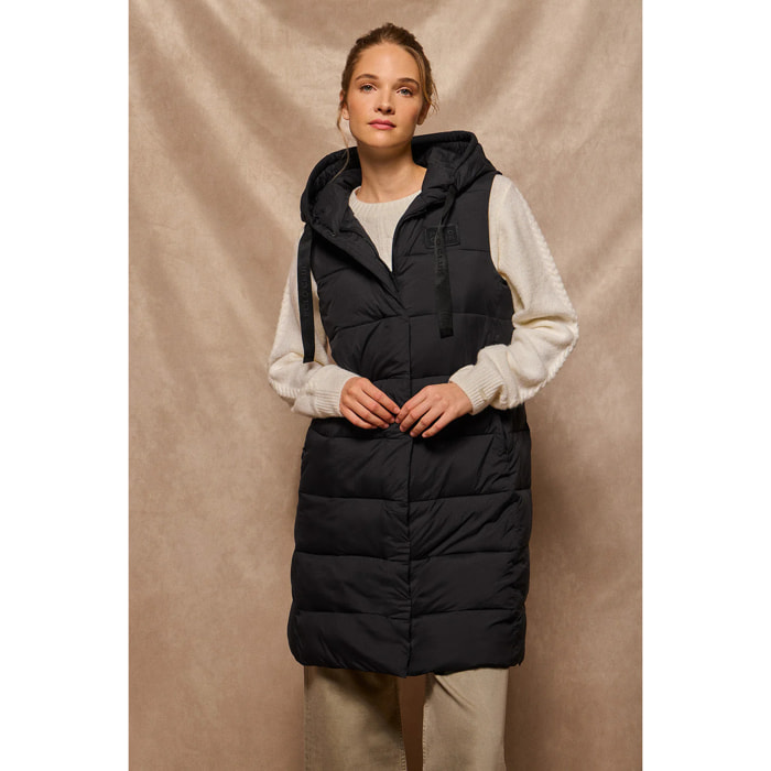 Gilet nero Siena con cappuccio fisso e dettagli Polo Club