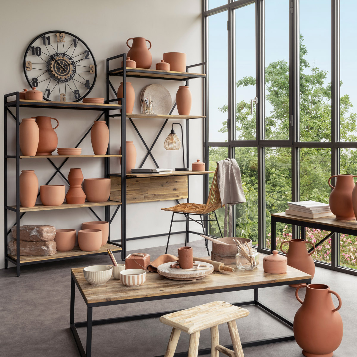 Table basse "Edena" - métal & bois d'acacia