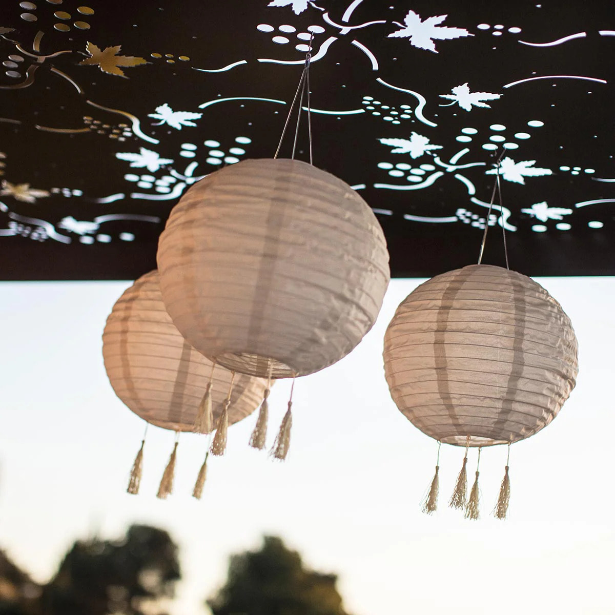 3 Lampion solaire HIMALAYA D30CM