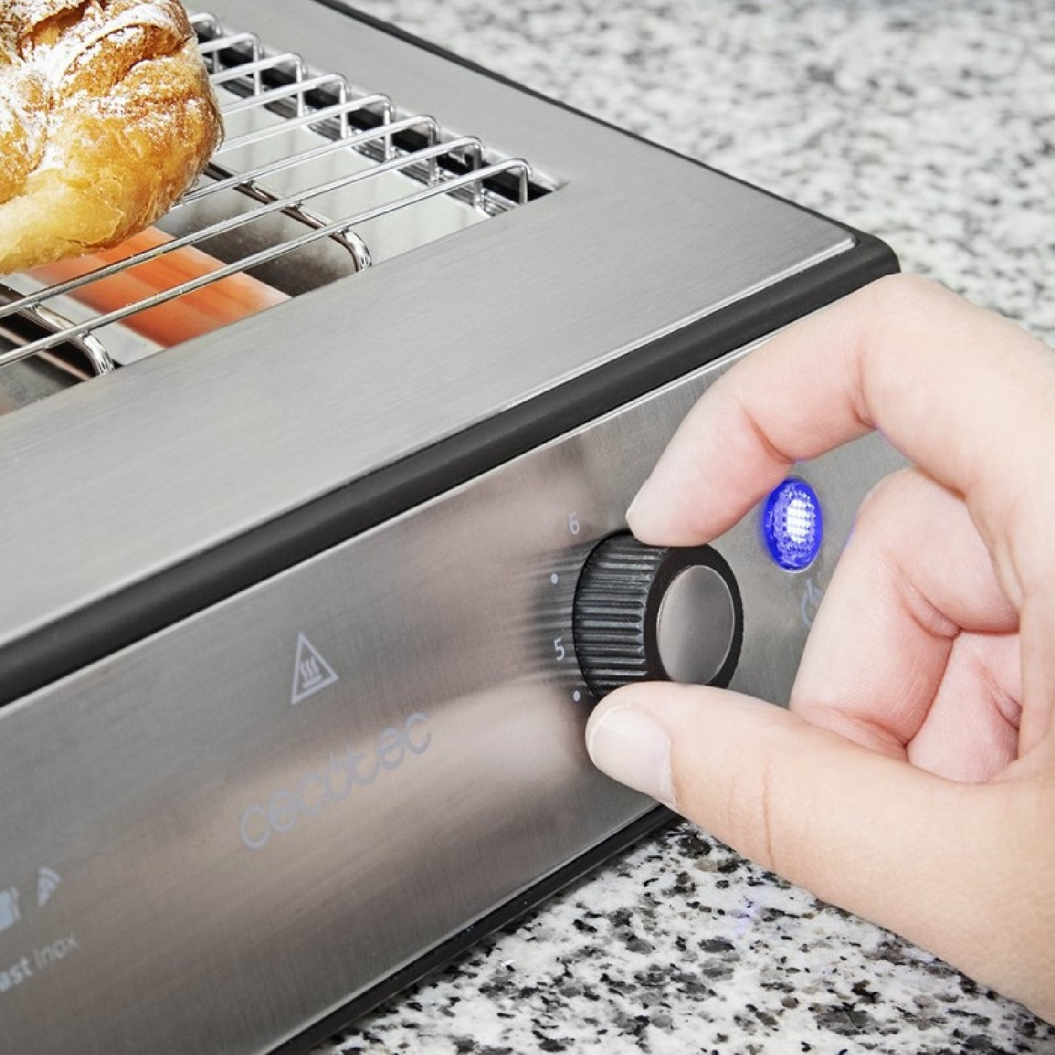 Cecotec Grille-pain plat Turbo EasyToast Inox