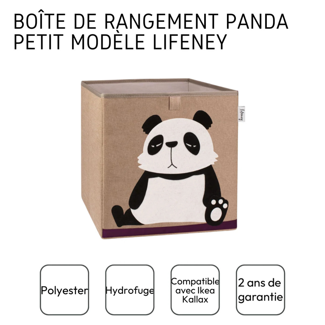 Boîte de rangement en tissu pour enfant "panda", compatible Ikea Kallax Lifeney