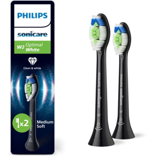 Brossette dentaire PHILIPS Sonicare lot de 2 - HX6062/88 black Optimal W2
