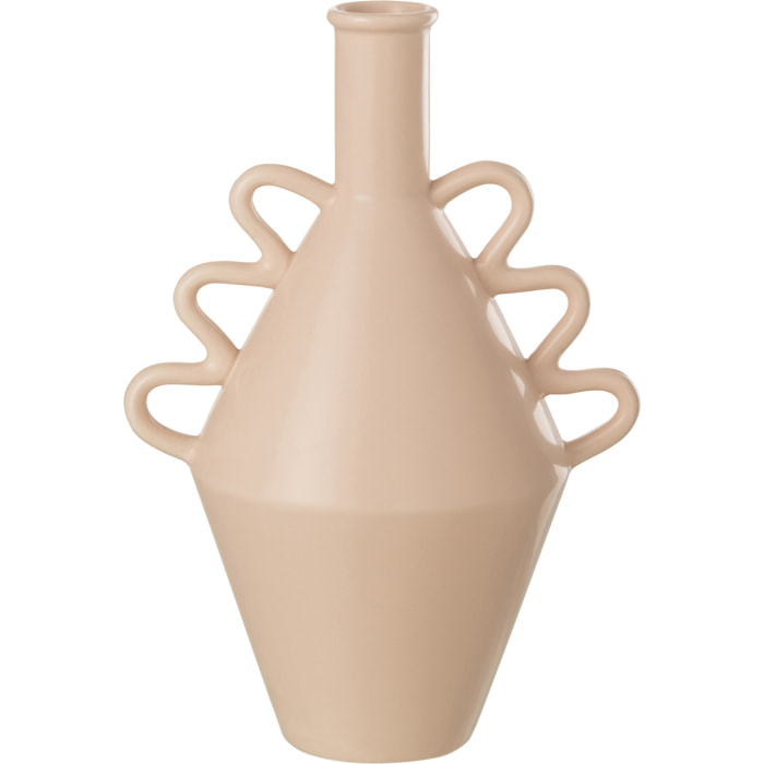 J-Line vase Vague Anse Dolomie - poterie - rose - large - 32 cm de hauteur