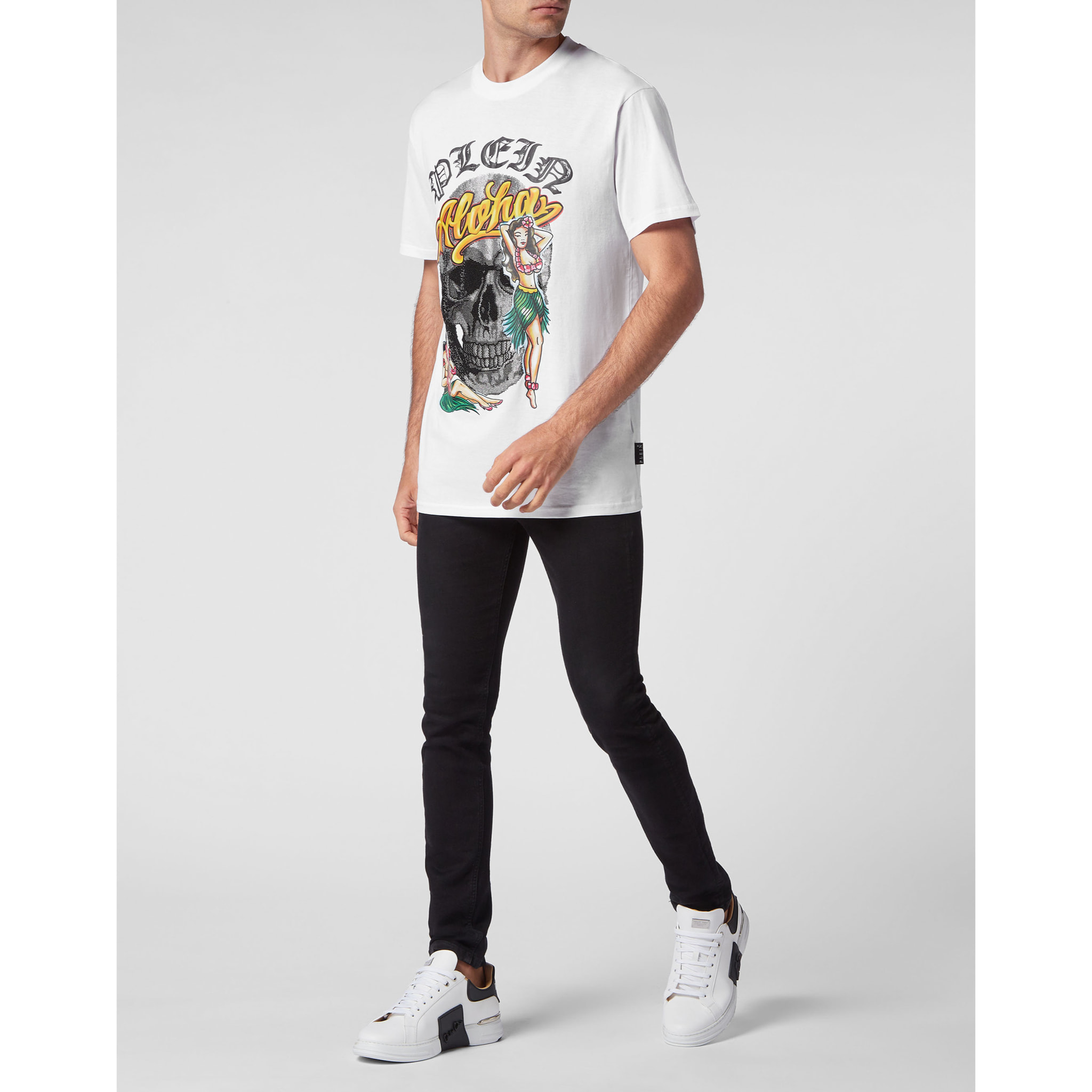 PHILIPP PLEIN Camiseta de cuello redondo y manga corta HAWAII