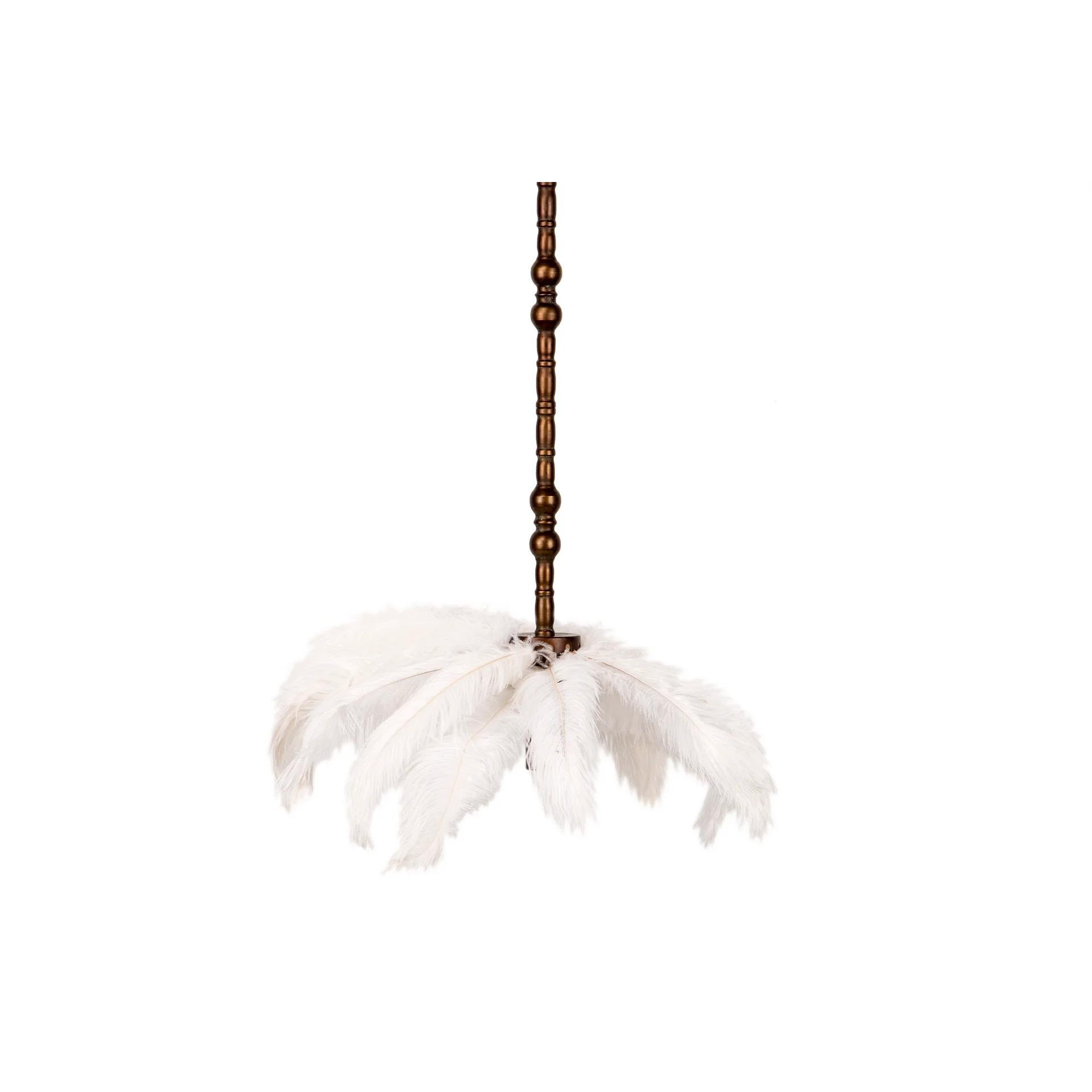 Lampara Techo Plumas Blancas 62x62x174 Cm