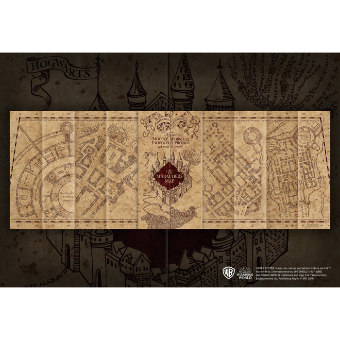 Harry Potter Puzzle con Cover Mappa Del Malandrino 1000 Pezzi 89x33 cm Noble Collection