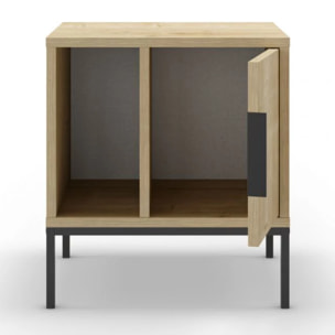 Mesita de noche Brik Roble Negro