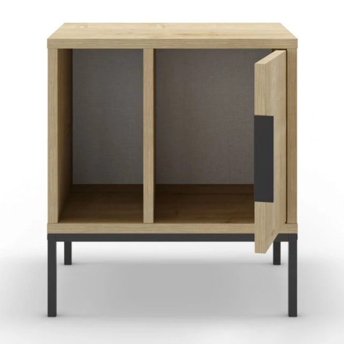 Mesita de noche Brik Roble Negro