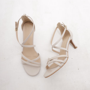 SANDALO FASCETTE INCROCIATE CHOCOLA' PANNA