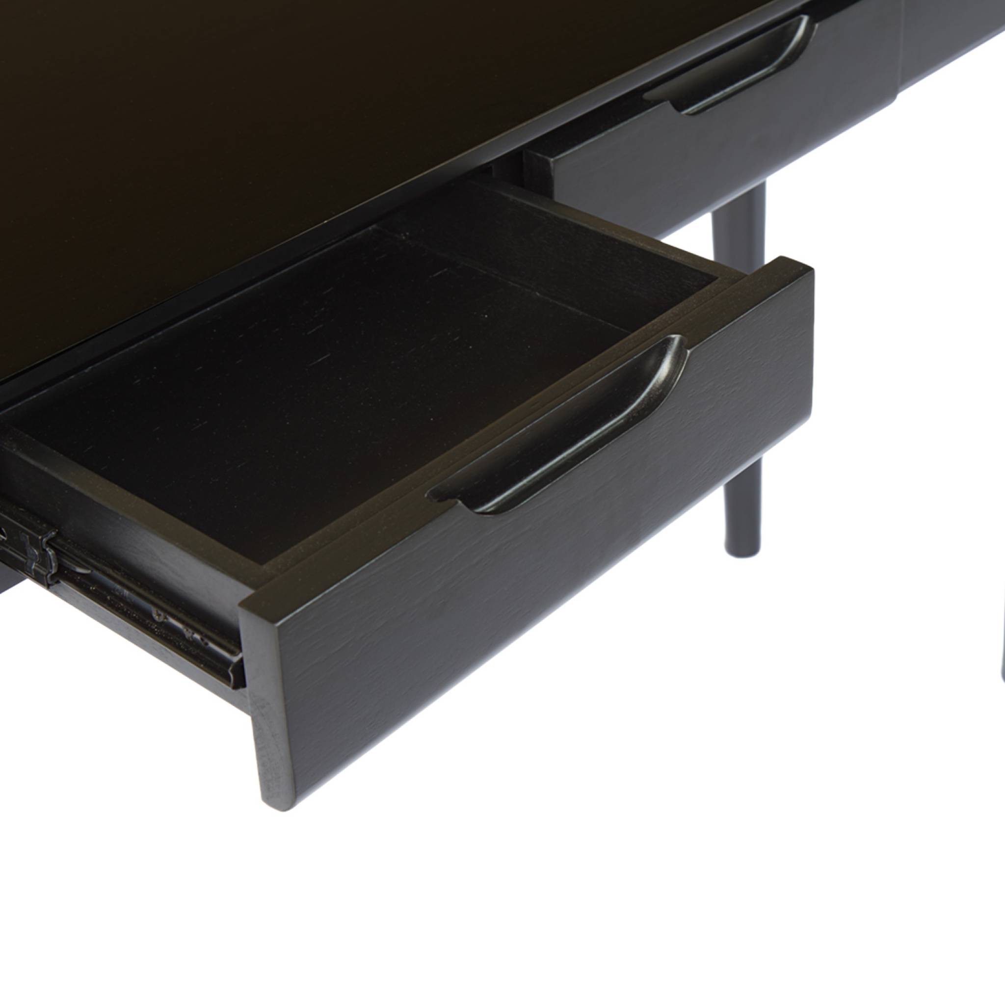 Console bois d'hévéa placage frêne 2 tiroirs ALIENOR
