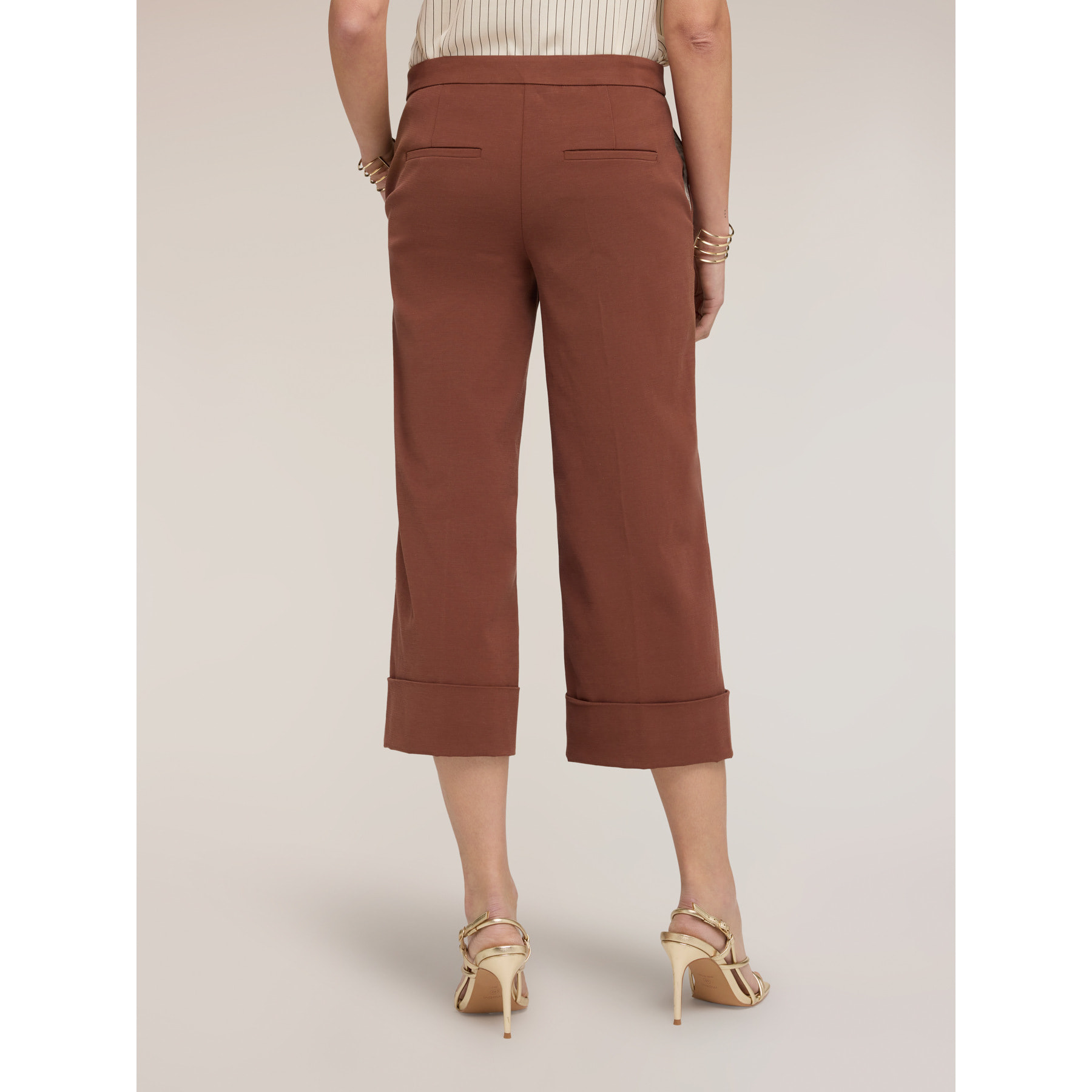 Motivi - Pantaloni cropped The Tailoring Lab - Marrone