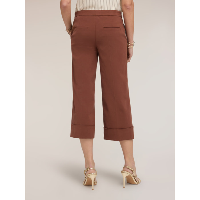 Motivi - Pantaloni cropped The Tailoring Lab - Marrone