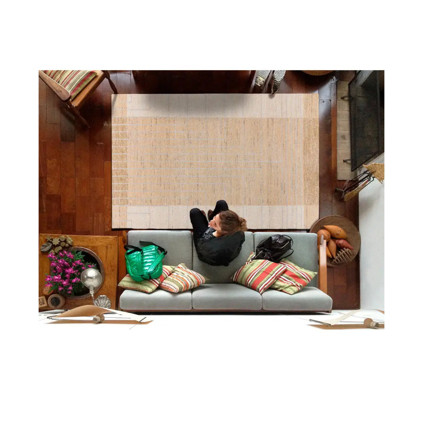 CRAFT Alfombra étnica en tonos beige, varias medidas disponibles