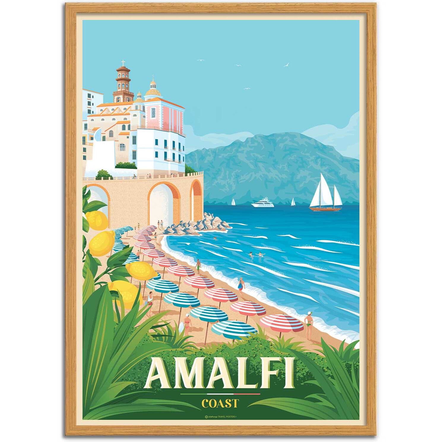 Affiche - Amalfi Coast - Olahoop Travel Posters