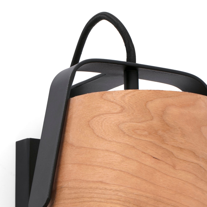 STOOD Aplique negro y madera