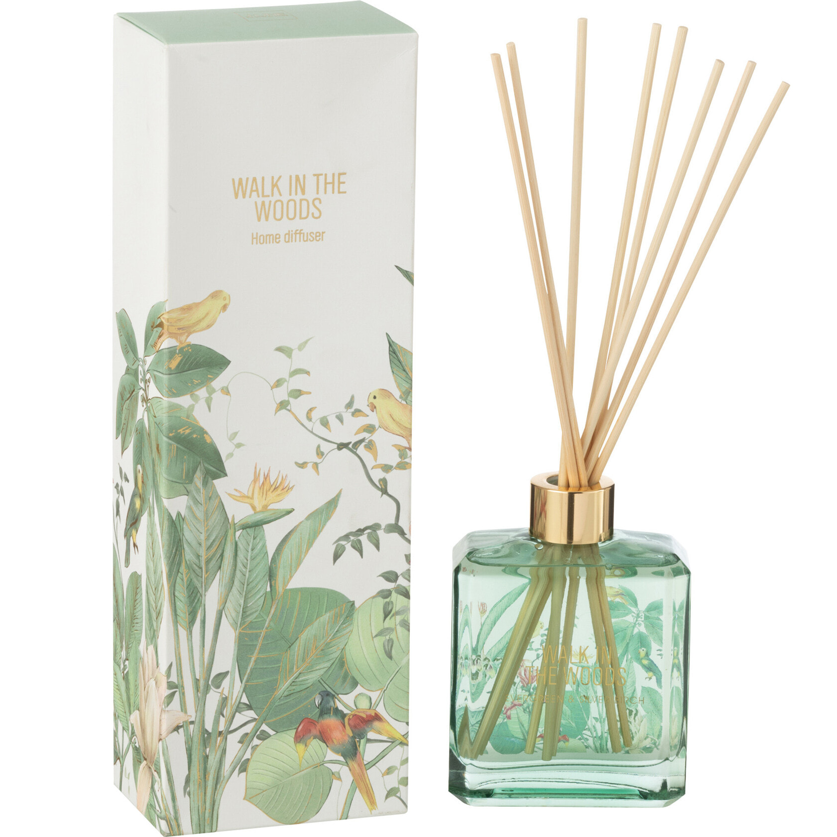 J-Line bâtonnets parfumés Walk In The Woods - Evergreen & Silver Birch - vert - 180 ml